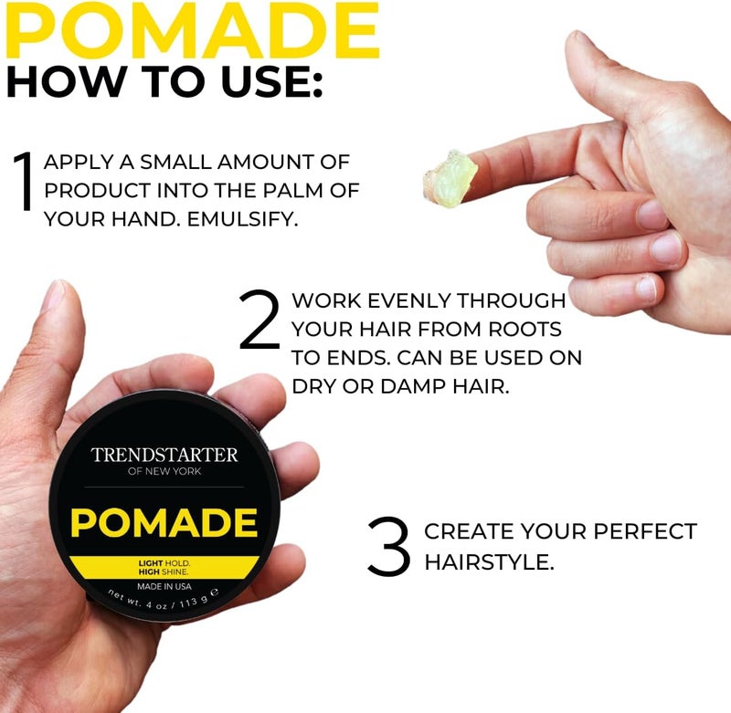 TRENDstarter Classic Pomade - Light Hold, High Shine - 4 Ounce - Image 5